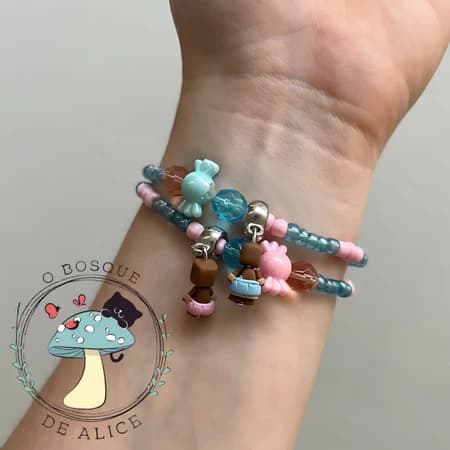 PULSEIRA ERÊ COSME E DAMIÃO IBEJI - MIÇANGA E CRISTAL - UMBANDA ORIXÁS AXÉ ENTIDADES CANDOMBLÉ